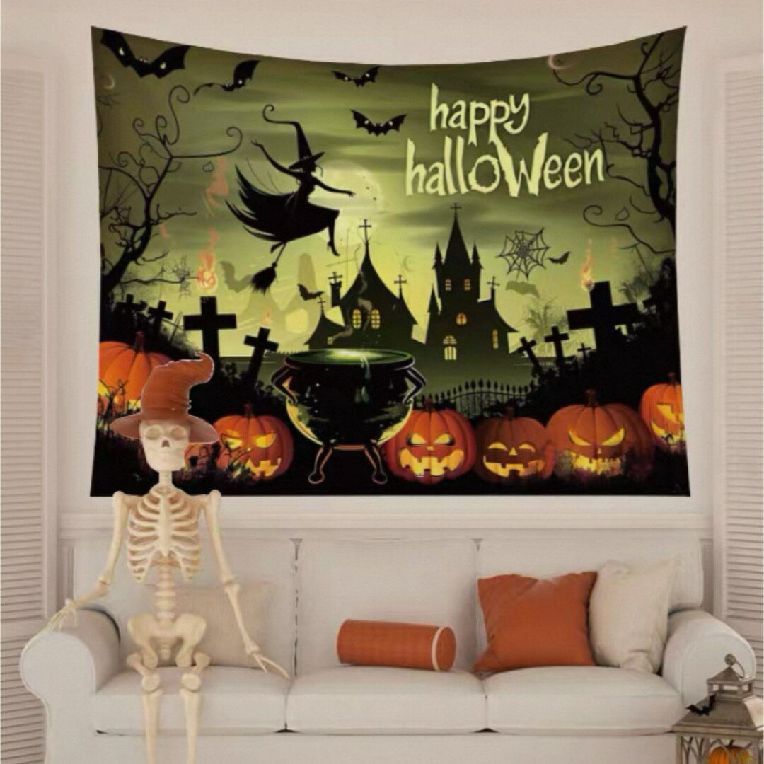 タペストリー ハロウィン カボチャ布ポスター 壁面装飾 壁掛け飾り 窓 背景布