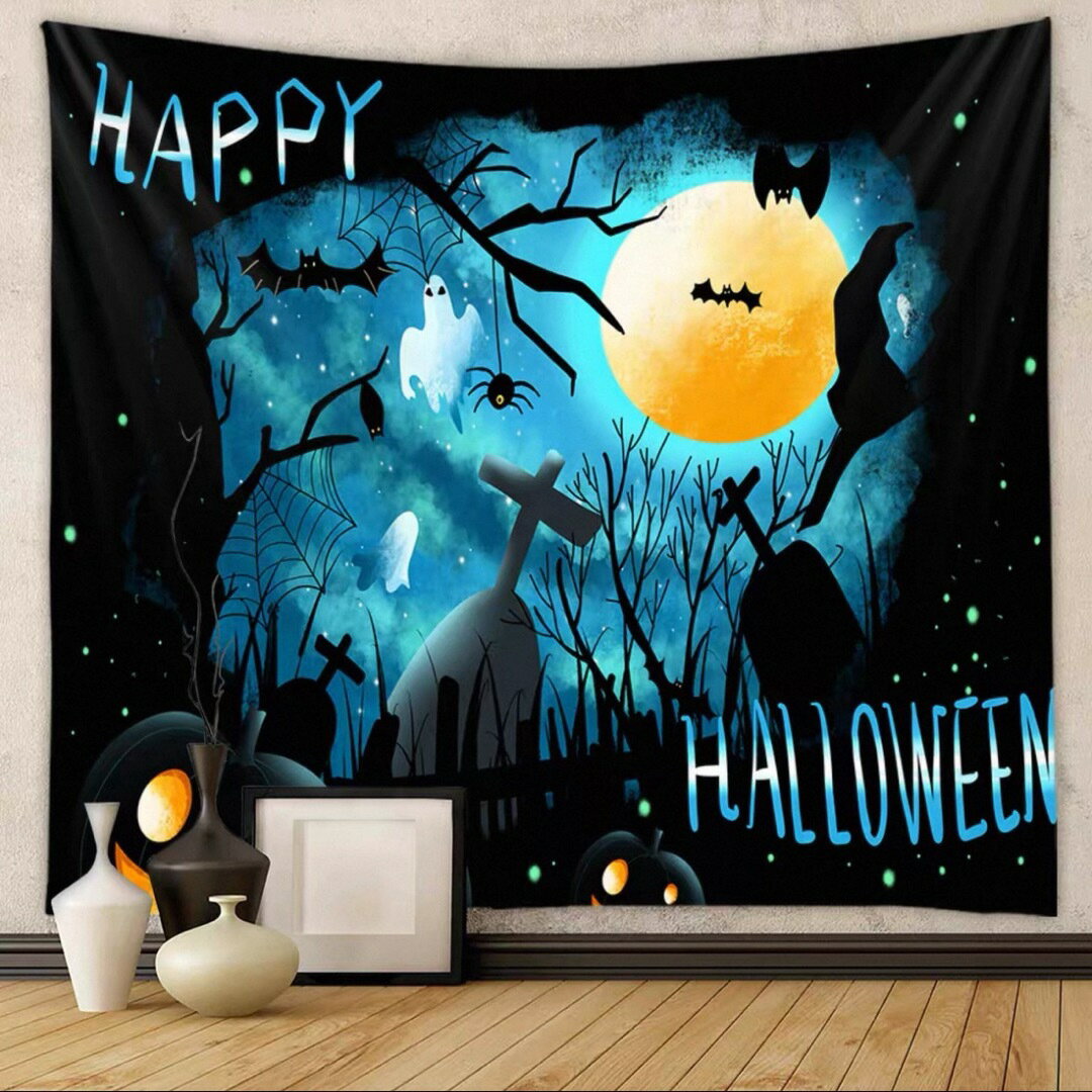 タペストリー ハロウィン カボチャ布ポスター 壁面装飾 壁掛け飾り 窓 背景布