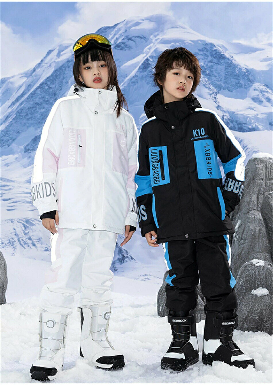 Sinessy 楽天市場店のスノーボードウェア キッズ スキーウェア 上下セット 子供用 スノボウェア スノーウェア ボードウェア スノボーウェア ジャケット パンツ ジュニア 男の子｜アングル2