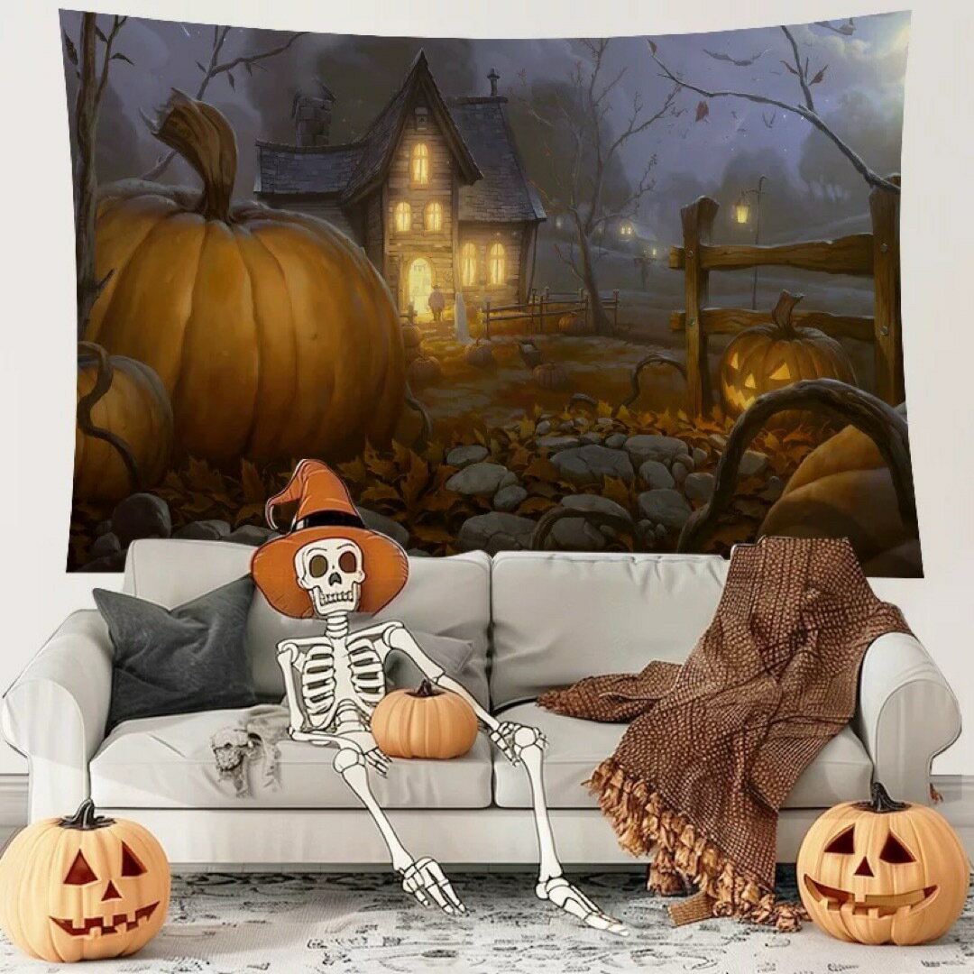 タペストリー ハロウィン カボチャ布ポスター 壁面装飾 壁掛け飾り 窓 背景布