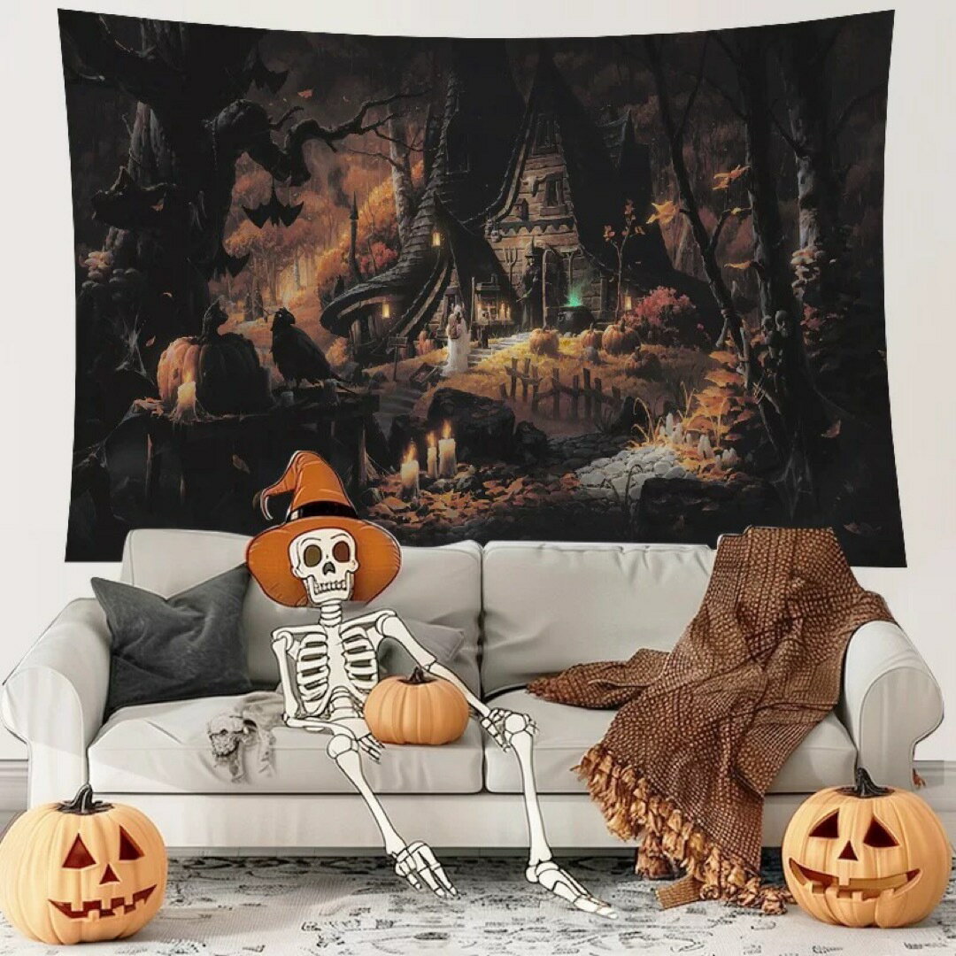 タペストリー ハロウィン カボチャ布ポスター 壁面装飾 壁掛け飾り 窓 背景布