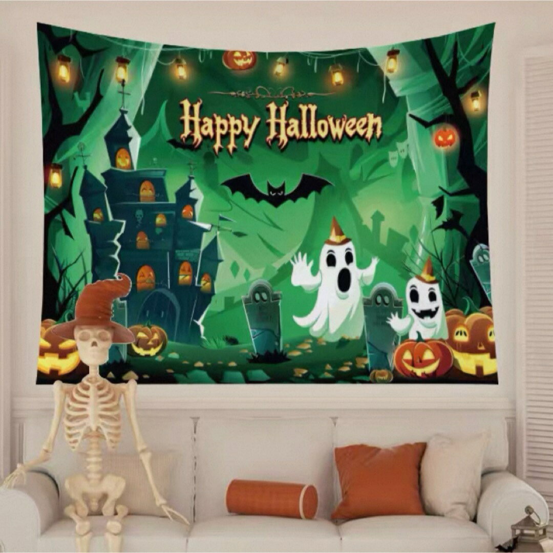 タペストリー ハロウィン カボチャ布ポスター 壁面装飾 壁掛け飾り 窓 背景布