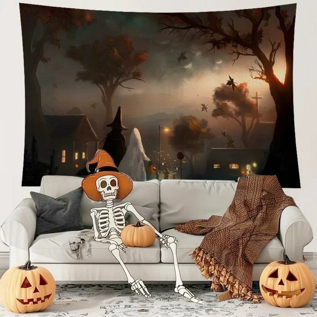 タペストリー ハロウィン カボチャ布ポスター 壁面装飾 壁掛け飾り 窓 背景布