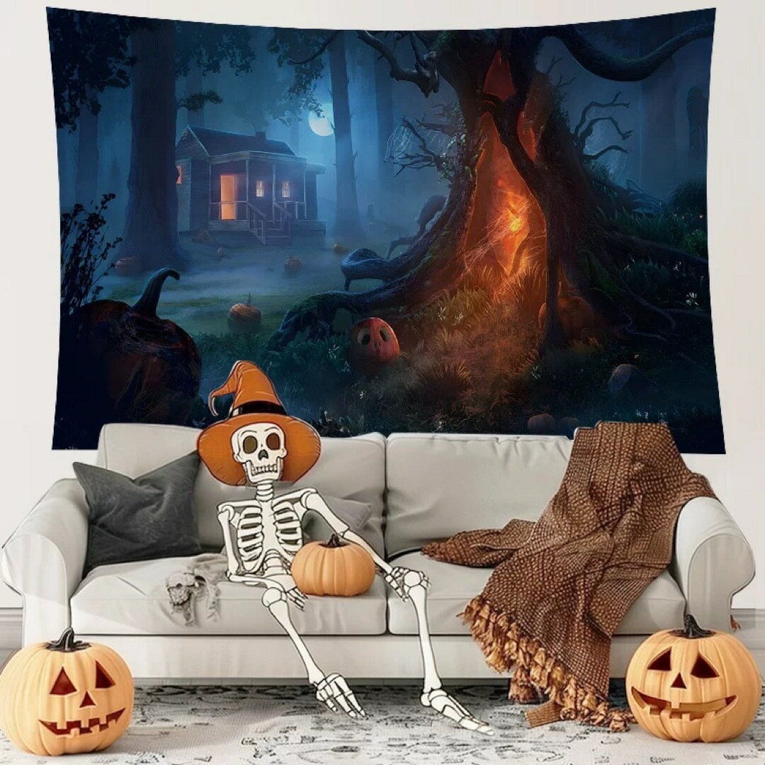 タペストリー ハロウィン カボチャ布ポスター 壁面装飾 壁掛け飾り 窓 背景布