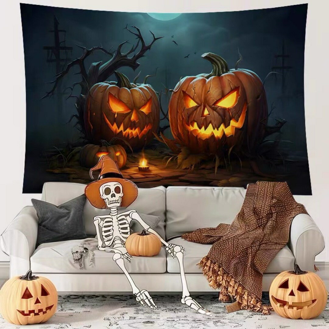 タペストリー ハロウィン カボチャ布ポスター 壁面装飾 壁掛け飾り 窓 背景布