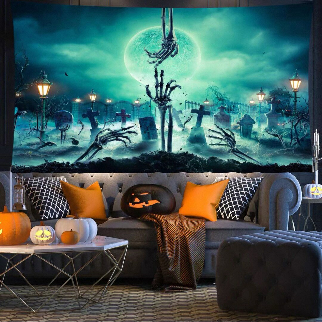 ハロウィン カボチャ布ポスター 壁面装飾 壁掛け飾り 窓 背景布