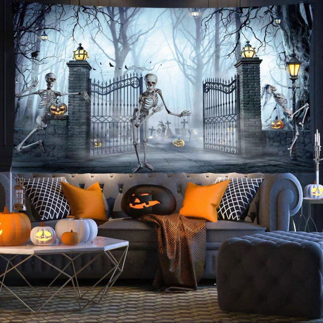 ハロウィン カボチャ布ポスター 壁面装飾 壁掛け飾り 窓 背景布