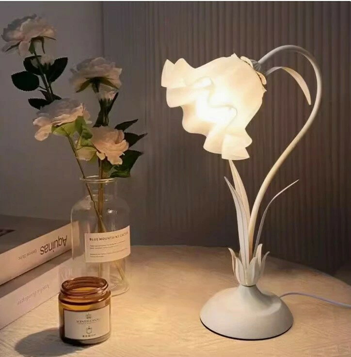 ラワースタンドライト 1灯 タッチセンサー式 3段階 調光 ルームランプ 卓上｜ テーブルランプ ベッドサイド 電気スタンド 姫系 かわいい クラシック ガーリー 風 ロリータ タッチ式