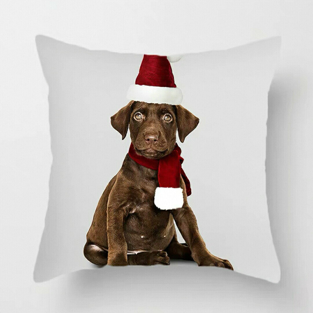 クッションカバー クリスマス インテリアピロー 可愛い犬