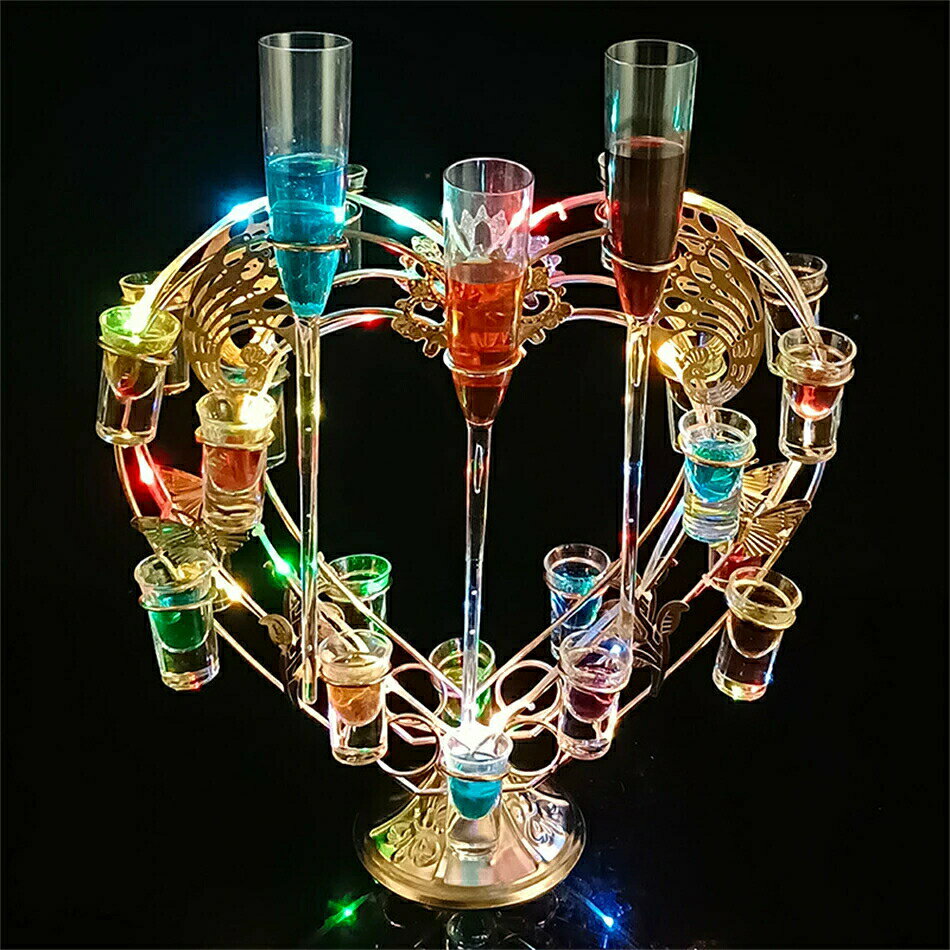 ハート型酒棚 LED酒ボトルの表示棚 バー ホテル LED酒棚の表示棚 酒器 酒棚 テキーラ酒棚 パーティ 開..