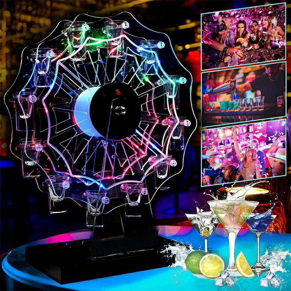 テキーラ観覧車 LED酒ボトルの表示棚 バーホテルLED酒棚の表示棚 LED酒グラス 収納ラック KTVナイトク..
