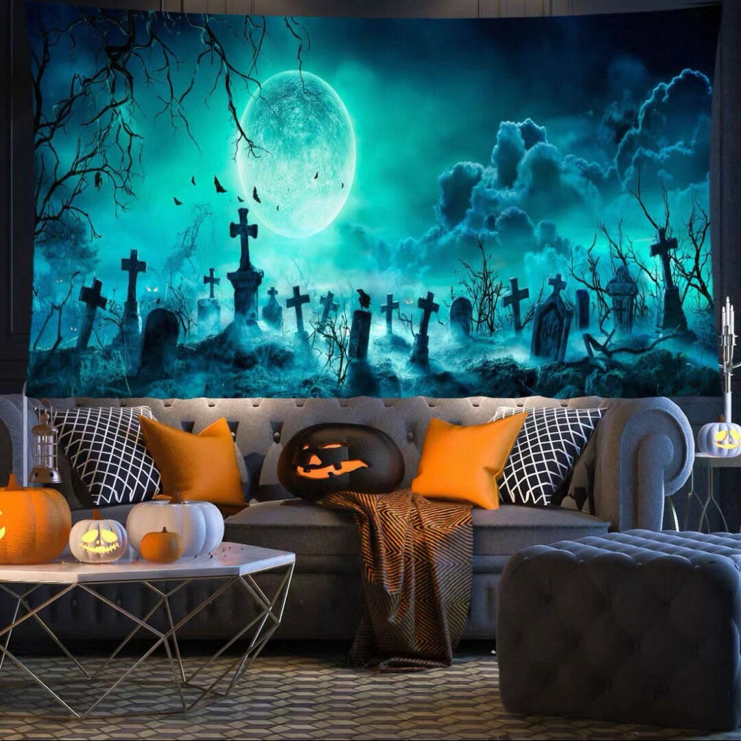 樂天商城 - ハロウィン カボチャ布ポスター 壁面装飾 壁掛け飾り 窓 背景布