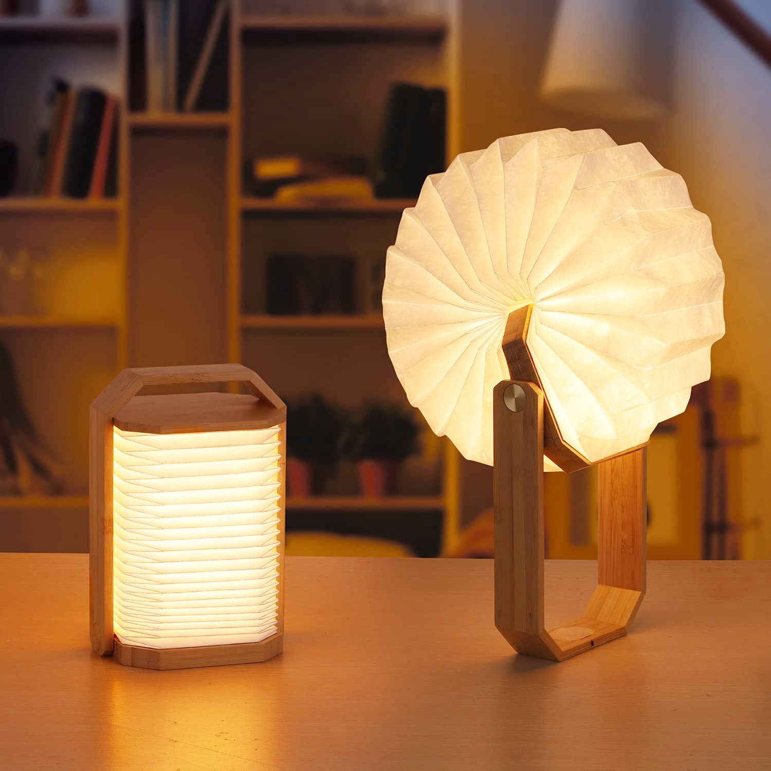 持ち手ブックライト ウッド調 ベッドサイドランプ LED ライト ベッドライト アコーディオン型ナイトライト 軽量 3種点灯モード 目に優しい 折りたたみ 角度変更可能 木製 竹製 省エネ usb充電式 間接照明 卓上ライト おしゃれ 停電対策 防災 卓