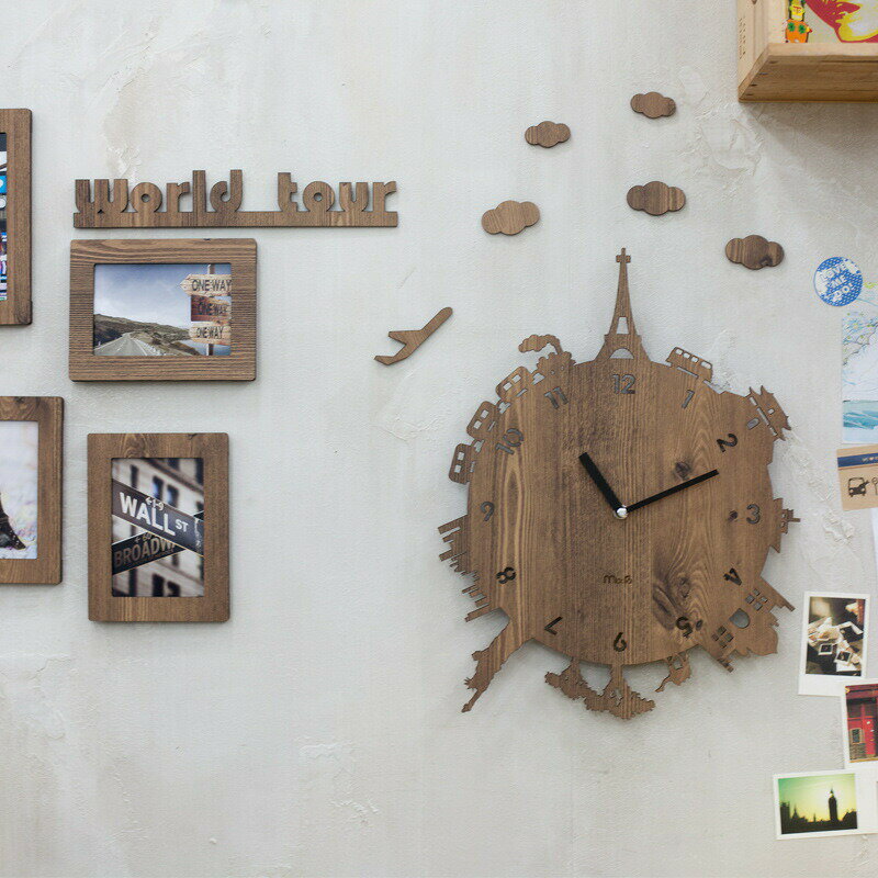 シンプル/クリエイティブ/掛け時計/無音/木製/リビング/時計/田舎風/装飾/ベッドルーム/壁掛け時計(3)