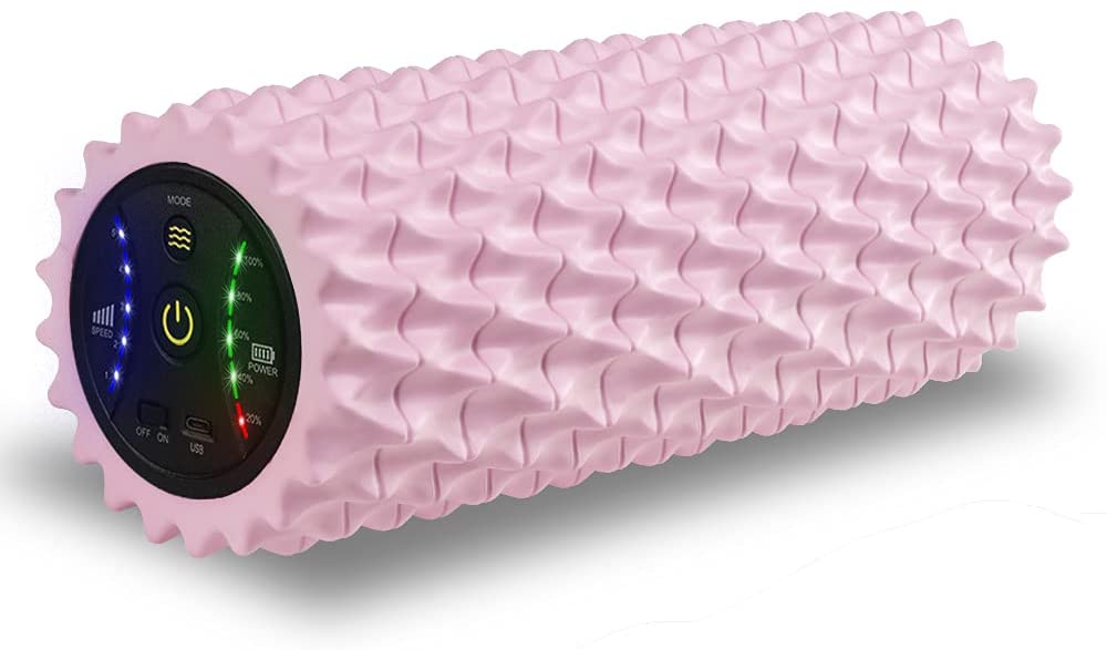 USB充電式 電動フォームローラー 振動 5段階振動強度調節可 強力 ストレッチヨガ運動器具