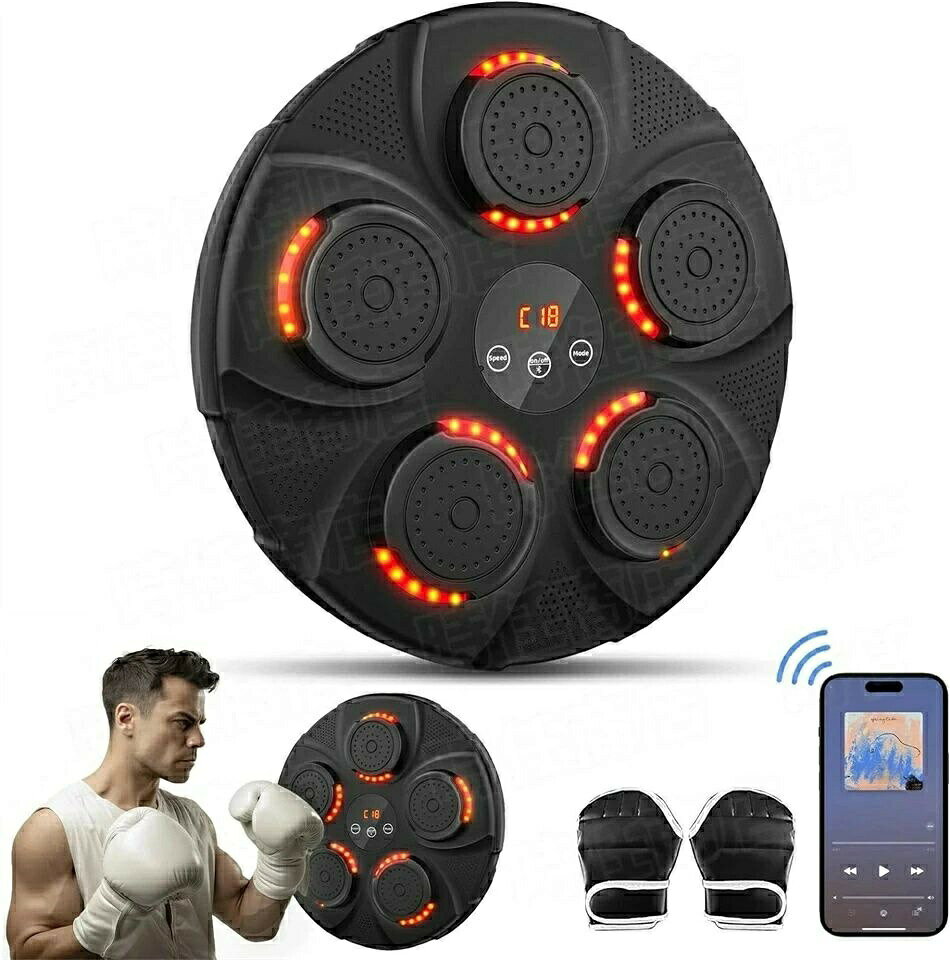 三代目9パターン スマートディスプレイ付き音楽ボクシングマシン、子供と大人 音楽ボクシングマシン 壁..