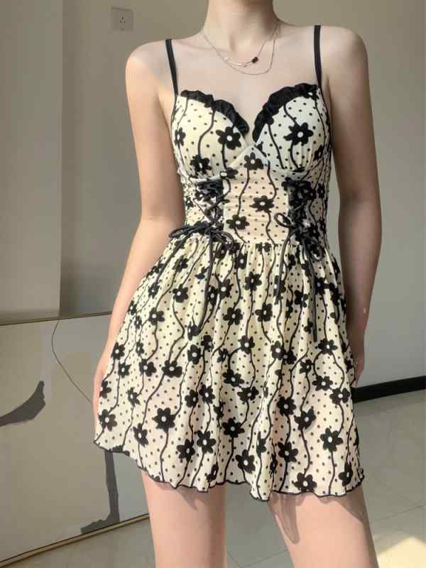 ワンピース 水着 レディース かわいい 夏 プール ビーチ カジュアル ノースリーブ スカート エレガント