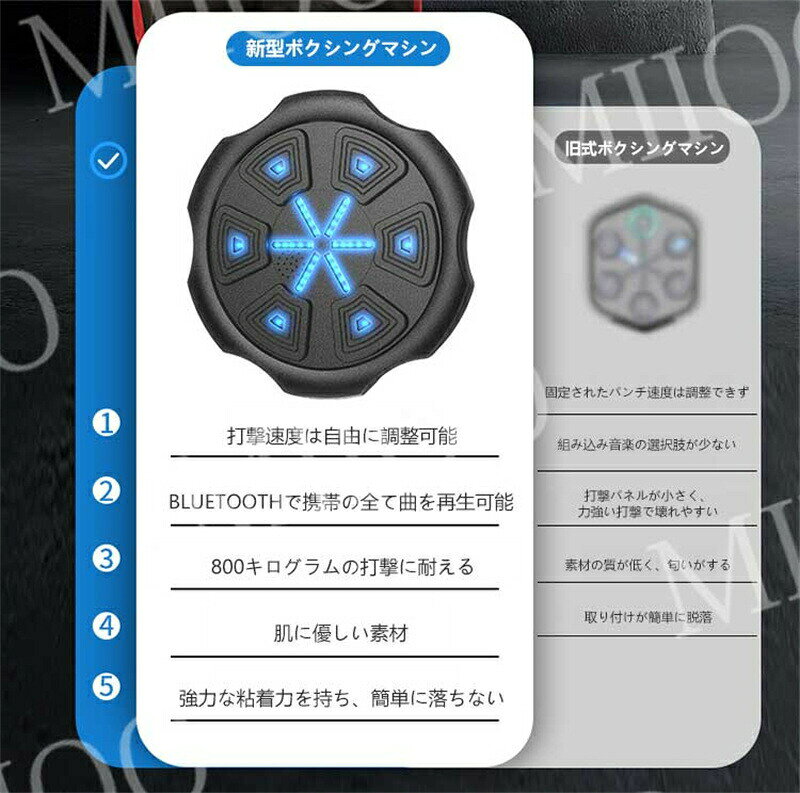 ボクシングマシン パンチング Bluetooth グローブ付き　マシン 音楽再生 家庭用 ダイエット ミュージック ボクサー パンチングマシーン RGBライト トレーニング ストレス解消 発散 大人