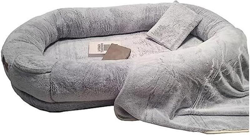 ベッド ふわふわ 寝心地いい 室内用 大人用 柔らかい リラックス お昼寝 1人掛け シンプルテイスト インテリア 座り心地良い 枕付き ブランケット付き 大型人間用犬用ベッド 人間兼用ドッグベッド ベッド クッション 取り外し可能カバー洗える