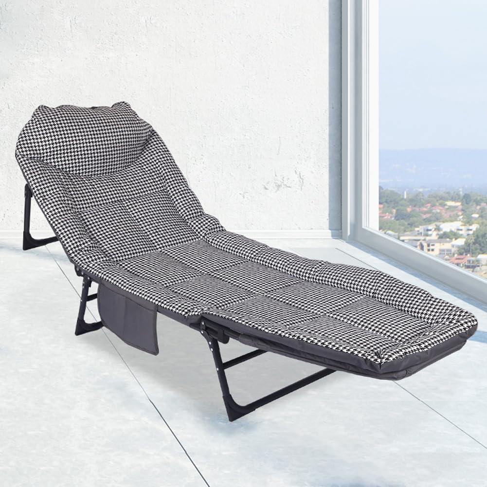 折り畳み式ベッド 簡易ベッド キャンピングベッド レジャーベッド アウトドアチェア 枕付き 快適 軽量 ラウンジチェア 室内 アウトドア用 仮眠/残業/防災用 組み立て簡単 5段階調整 コンパクト 通気性 イベント 公園 ビーチ 釣り プレゼント ギフト 贈り物 送料無料