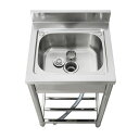 シングルシンク流し台 横幅55cmx奥行き50cmx高さ85cm 屋外・室内用 ステンレス ガーデンシンク キッチン ベランダ 簡易流し台 庭先 キャンプ場 丈...