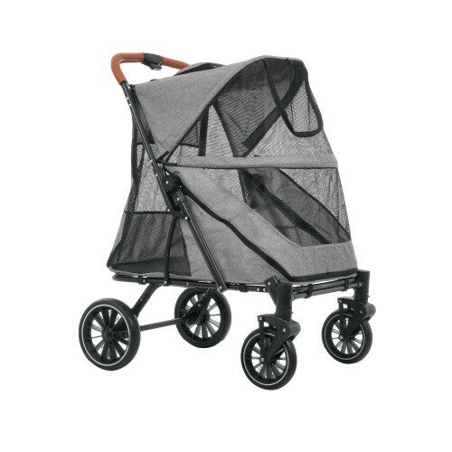 ペットカート 耐荷重50 大型犬対応 前後ドア 乗りやすい 折りたたみ 多頭 ワンタッチ折り畳み 中型犬 ..