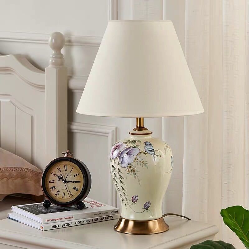 照明スタンドライト テーブルランプ デスクライト 卓上ステンド ．高級陶器スタンド