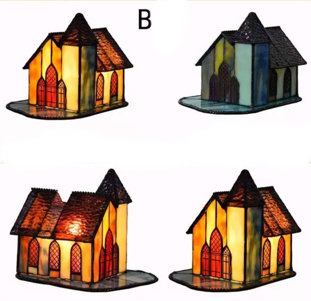 ステンドグラスランプ 卓上スタンド 豪華テーブルランプ B