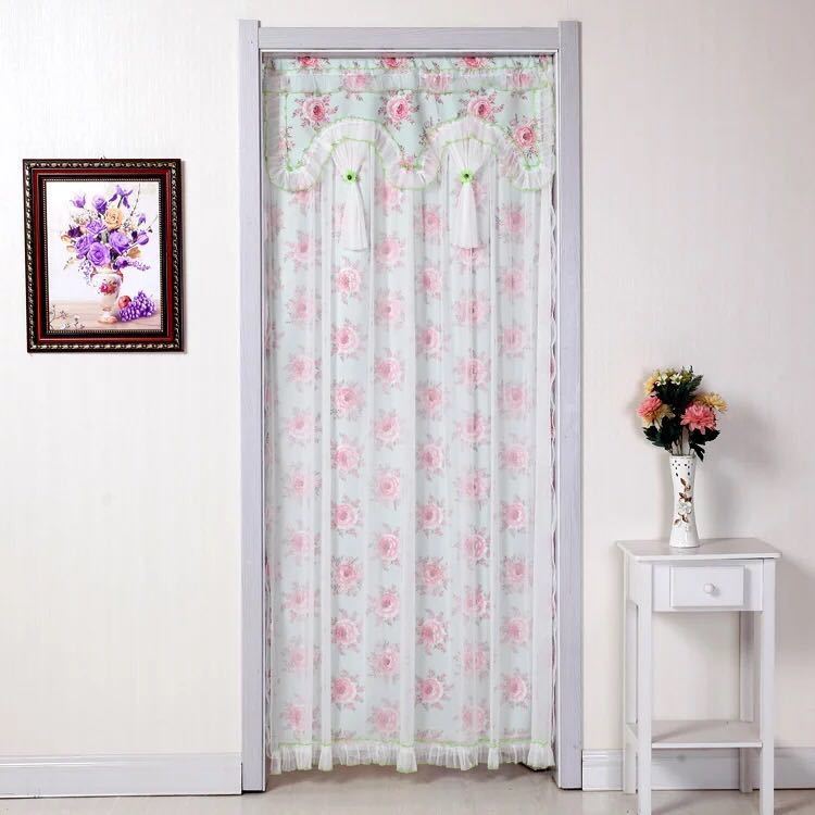 のれん ロング レース フラワー柄 姫系雑貨 暖簾 間切り レース 90x200