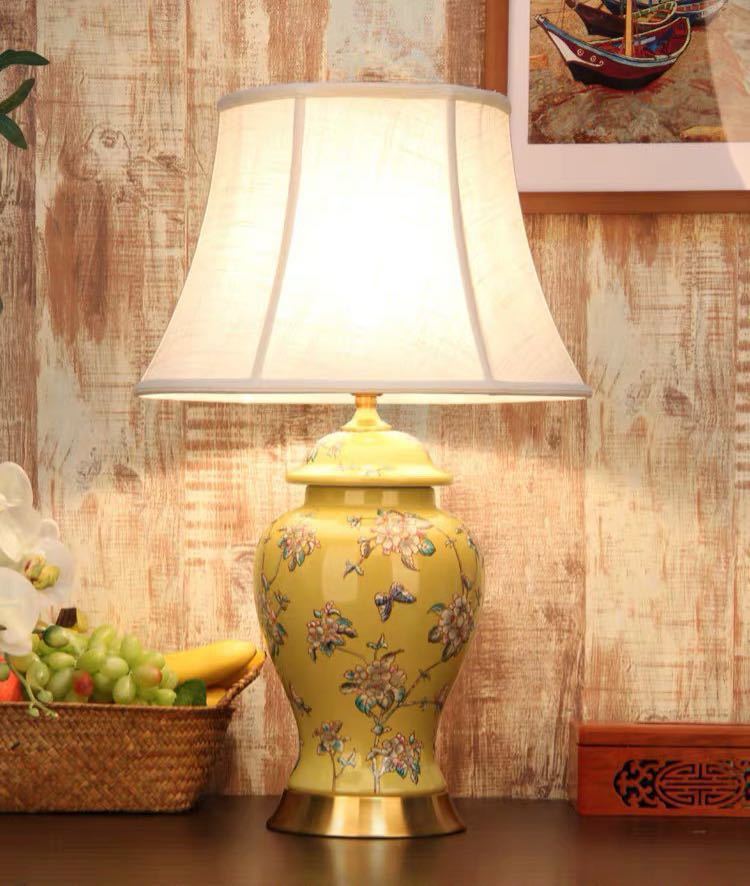 照明スタンドライト テーブルランプ デスクライト 卓上ステンド 高級陶器ステンド