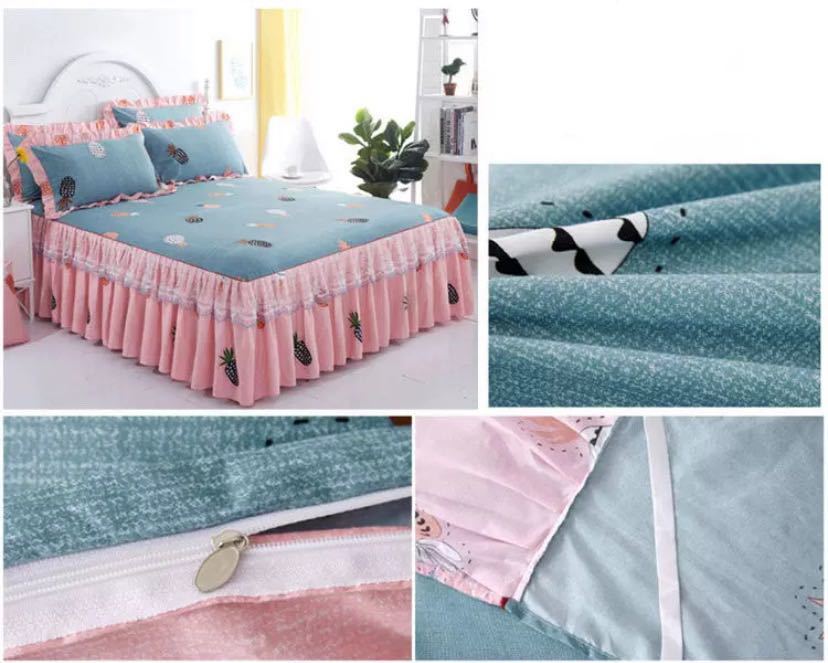 ワイドダブル ベッド用品4点セット 寝具 ボックスシーツ　枕カバー掛け布団カバー ベッドパッド 別サイズあり敷き布団カバー