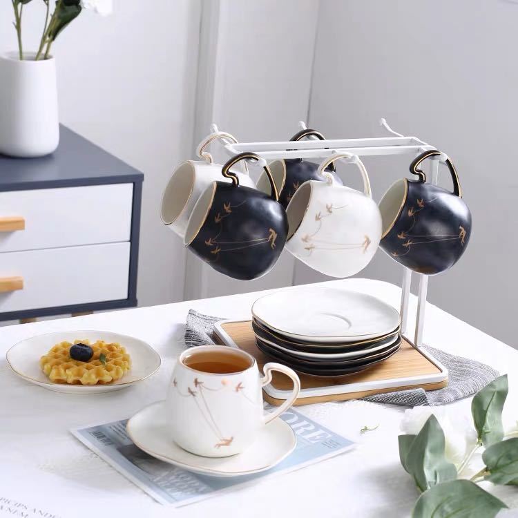 ティー・コーヒーカップセット カップ＆ソーサー6客セット 陶磁器ティーセット