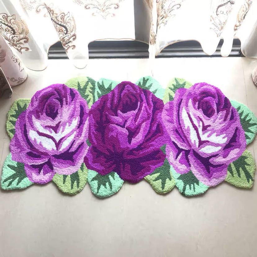 マット リビングマット 玄関マット．カーペット．お風呂マット 40x140薔薇雑貨．