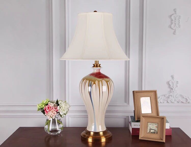 照明 卓上ステンド 高級陶器スタンド