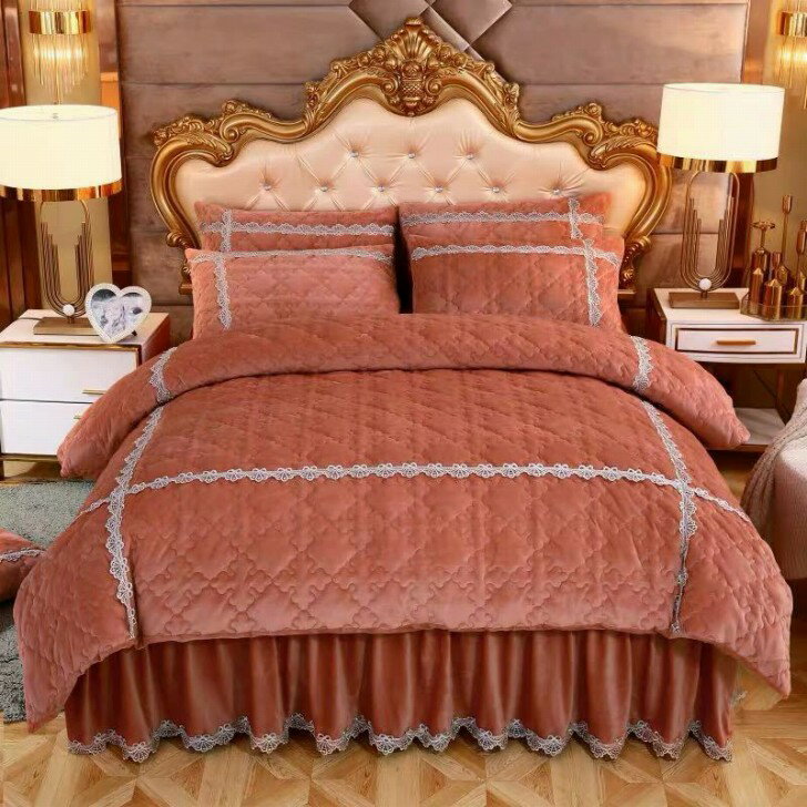 高級 ベッド用品4点セット 寝具 ボックスーツ 枕カバー掛け布団カバー 別サイズあり．