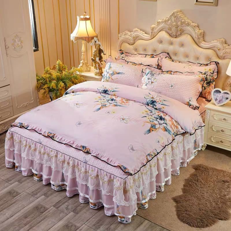 ベッド用品4点セット掛け布団カバー 枕カバー ベッドパッド サイズ