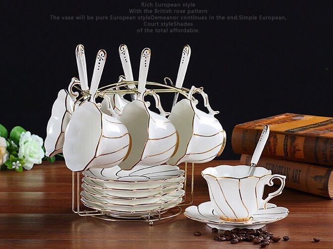 西洋ティー・コーヒーカップセット カップ＆ソーサー6客セット 陶磁器ティーセット