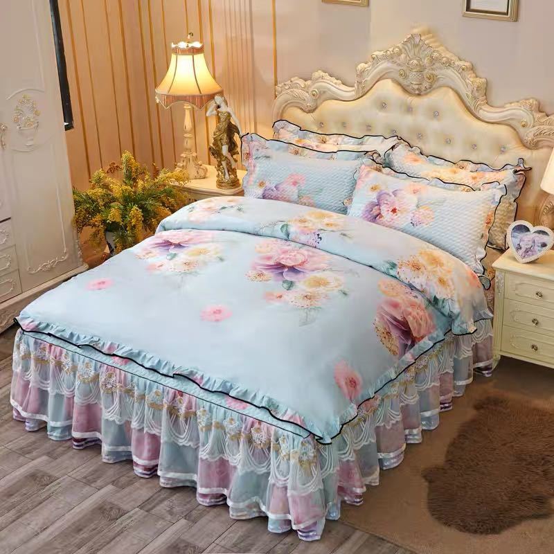 ベッド用品4点セット掛け布団カバー 枕カバー ベッドパッド サイズ