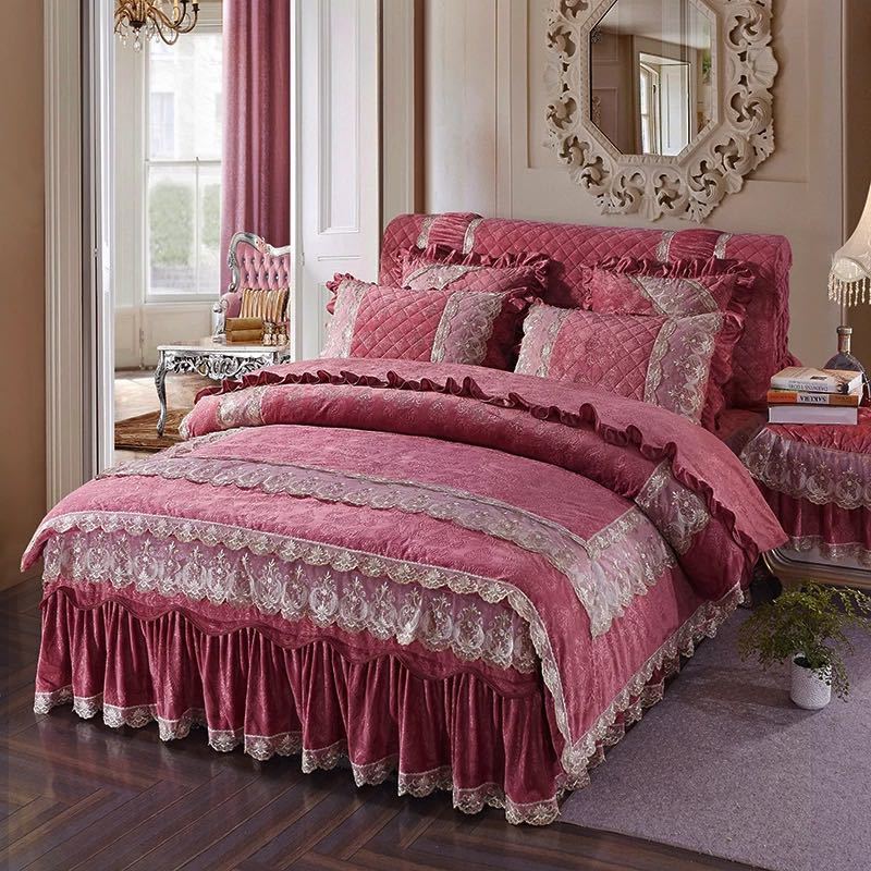 高級ベッド用品4点セット掛け布団カバー 枕カバー ベッドパッド サイズ．(3.0)