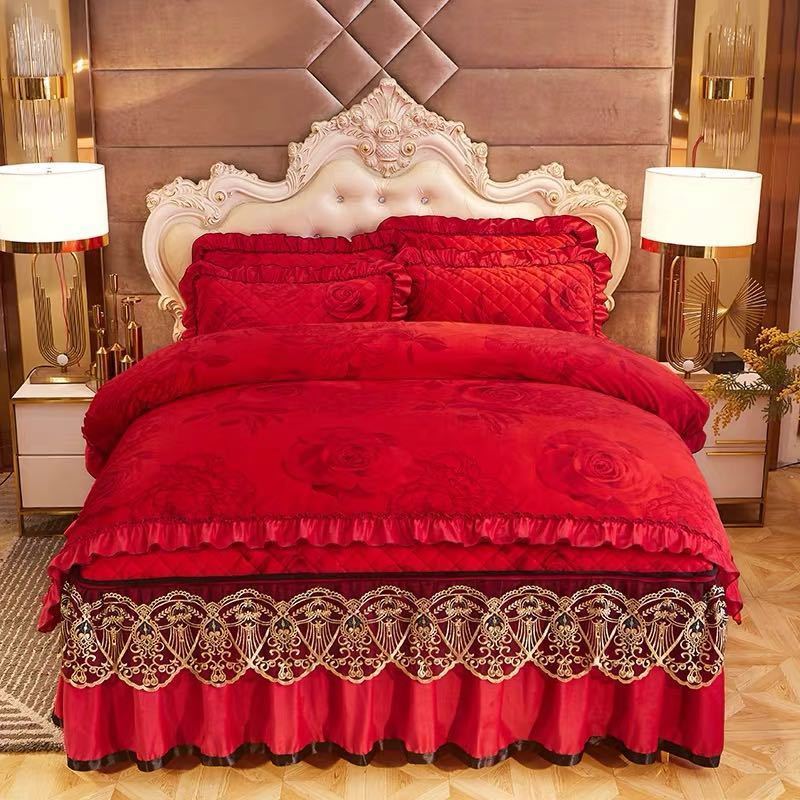 樂天商城 - 高級絨 ベッド用品4点セット 寝具 ボックスシーツ．枕カバー掛け布団カバー ベッドカバー 別サイズあり