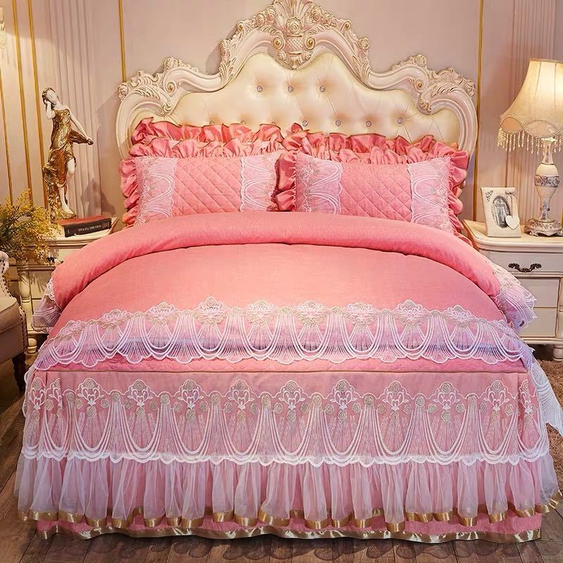 高級ベッド用品4点セット掛け布団カバー 枕カバー ベッドパッド ．ワイドダブルサイズ