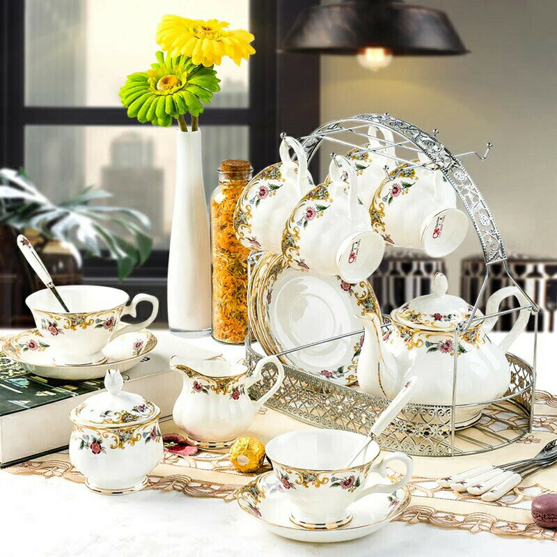 樂天商城 - 上品ティーカップ＆ソーサー 6客セット 花柄，陶器