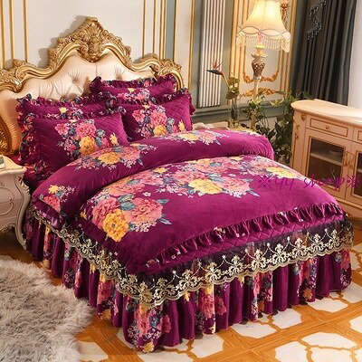 1120新品 高級 ベッド用品4点セット 寝具 ボックスシーツ 枕カバー掛け布団カバー ベッドカバー