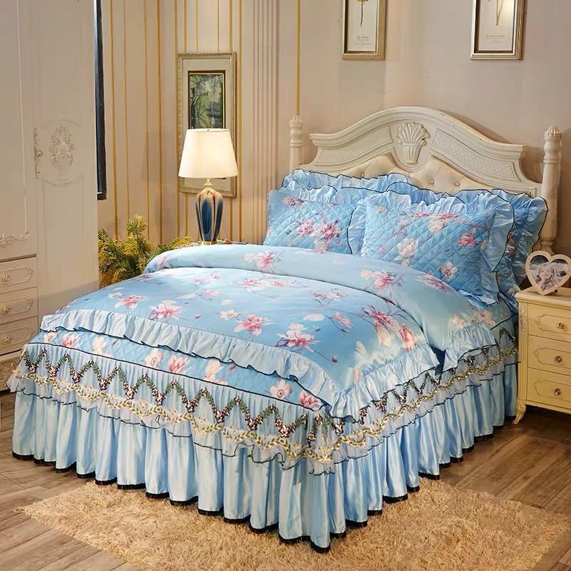 ベッド用品4点セット掛け布団カバー 枕カバー ベッドパッド サイズ．