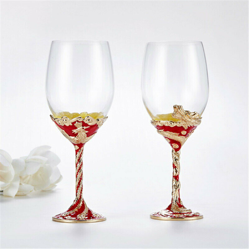 上品ワイングラス ペア★レア シャンパン グラス龍