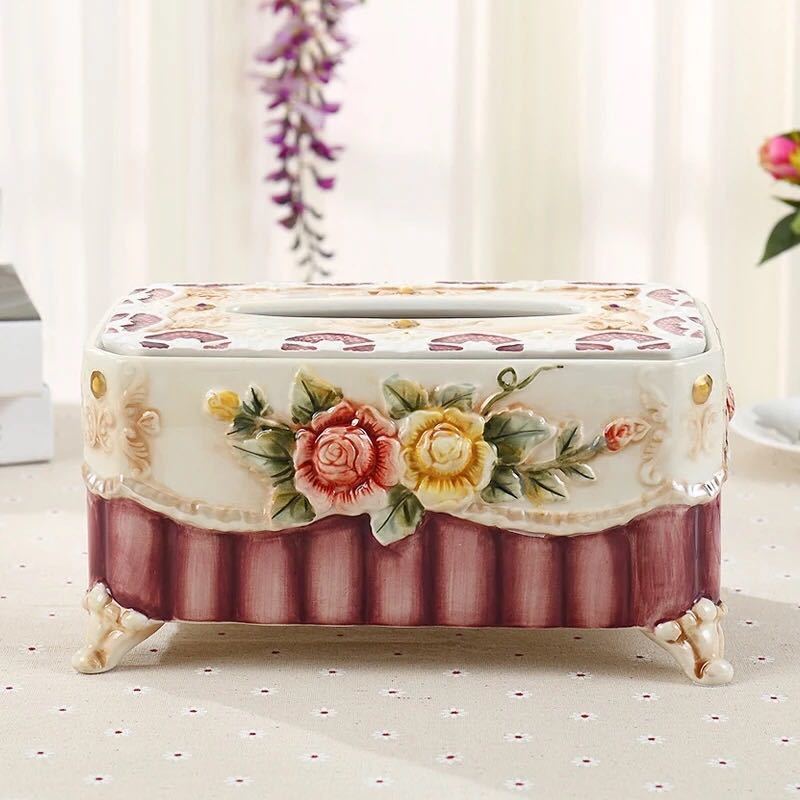 高級感のある ティッシュケース 陶器 [3]