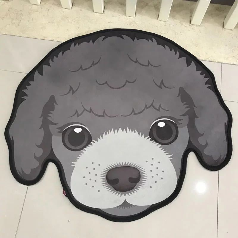 乐天商城 - 黒プードル犬タイプ☆ラグマット リビング．玄関マット．カーペット．お風呂マット 60サイズ