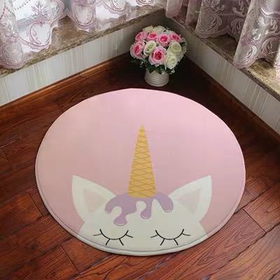 リビングマット 玄関マット カーペット ラグマット 滑り止め 80cm ユニコーン