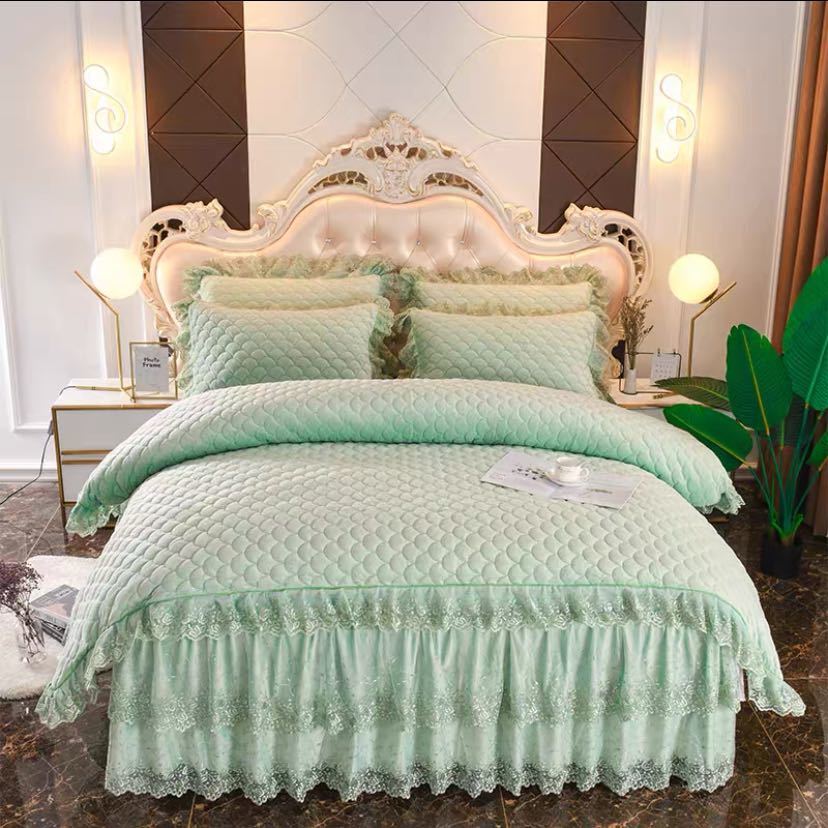 樂天商城 - 高級絨ワイドダブル ベッド用品4点セット 寝具 ボックスシーツ．枕カバー掛け布団カバー ベッドカバー