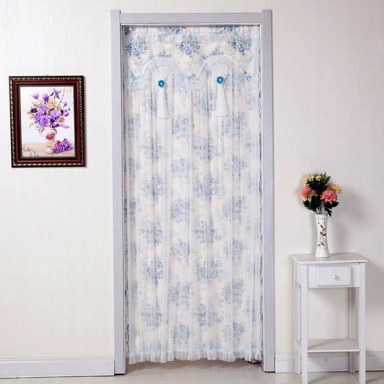 のれん ロング レース フラワー柄 姫系雑貨 暖簾 間切り レース 90x200